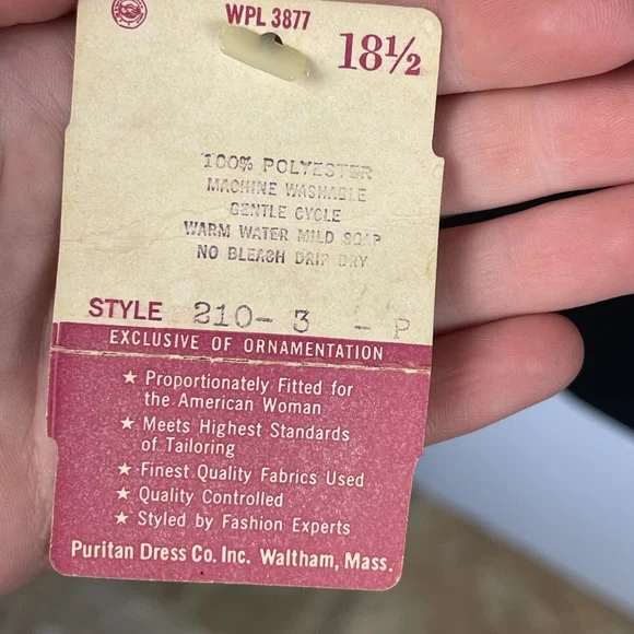 Puritan Forever Young Black Vintage Sheath Dress Sheer Sleeves Rhinestone Collar - Picture 9 of 13